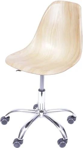 Cadeira Eames com Rodizio Polipropileno Amadeirado Clara - 40599 - Sun House