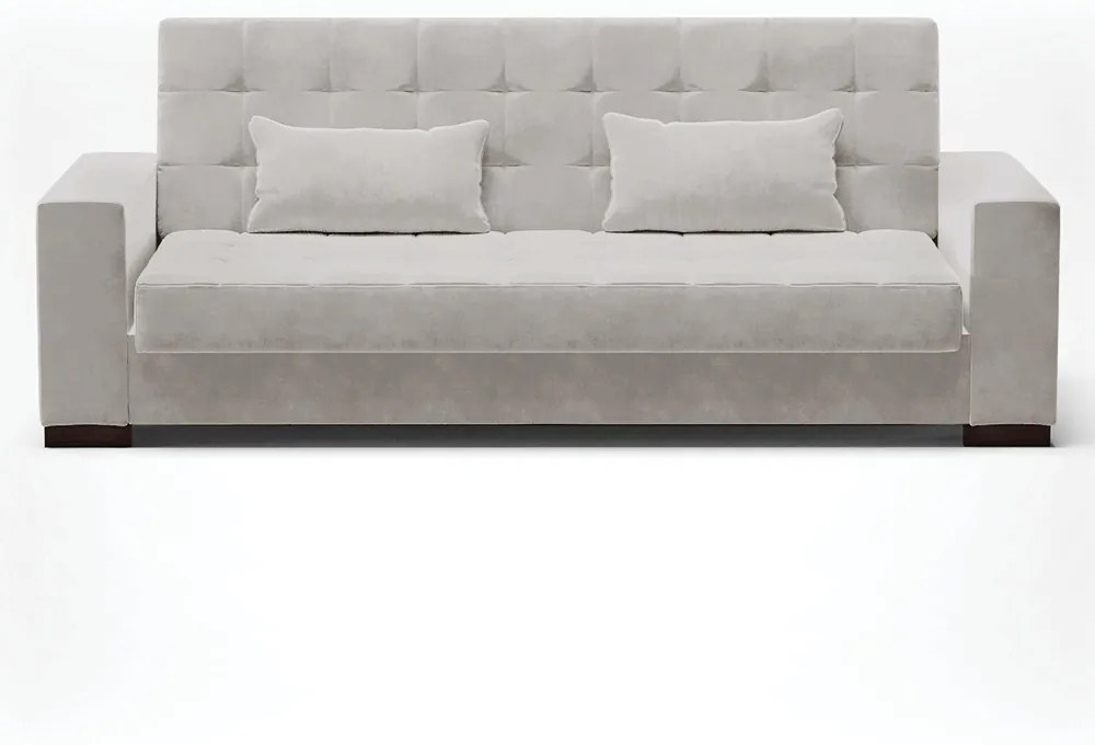 Sofá Cama Casal 3 Lugares 210cm Lisboa Veludo  D03 - D'Rossi - Cinza