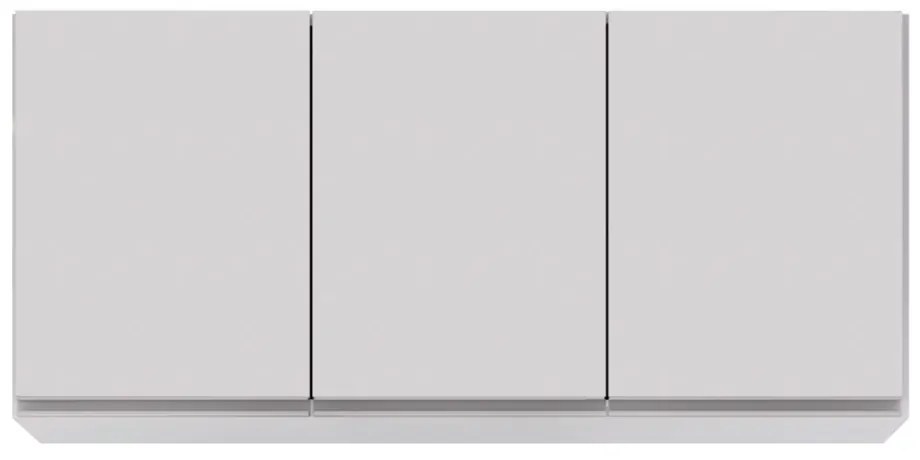 Armário Aéreo de Cozinha Lavanderia 03 Portas Tina 120 cm - D'Rossi - Branco