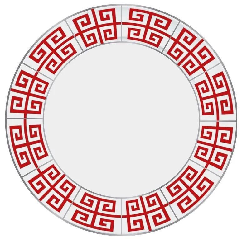 Jogo De 6 Pratos Rasos De Porcelana Atenas Vermelho