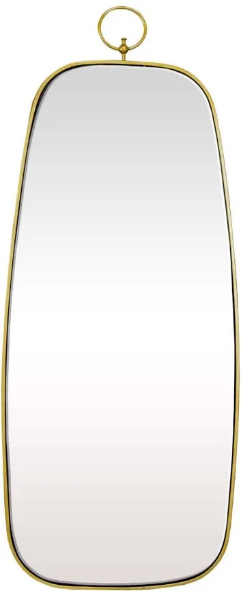 Espelho Retangular com Moldura em Metal Dourado - 82X34cm
