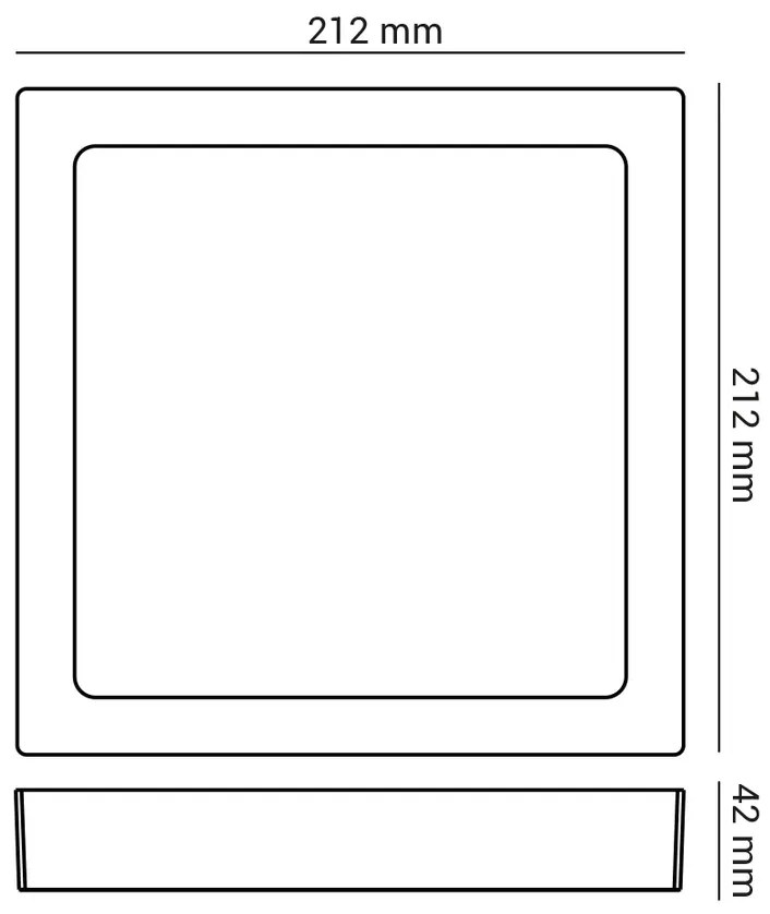 Luminária De Sobrepor Quadrado 18W 4000K Led Bivolt 22X22X4Cm Plafon |... (Branco)