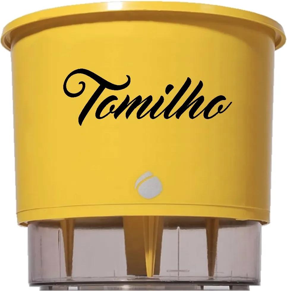 Vaso Raiz Auto Irrigável Gourmet Tomilho 16x14cm Amarelo