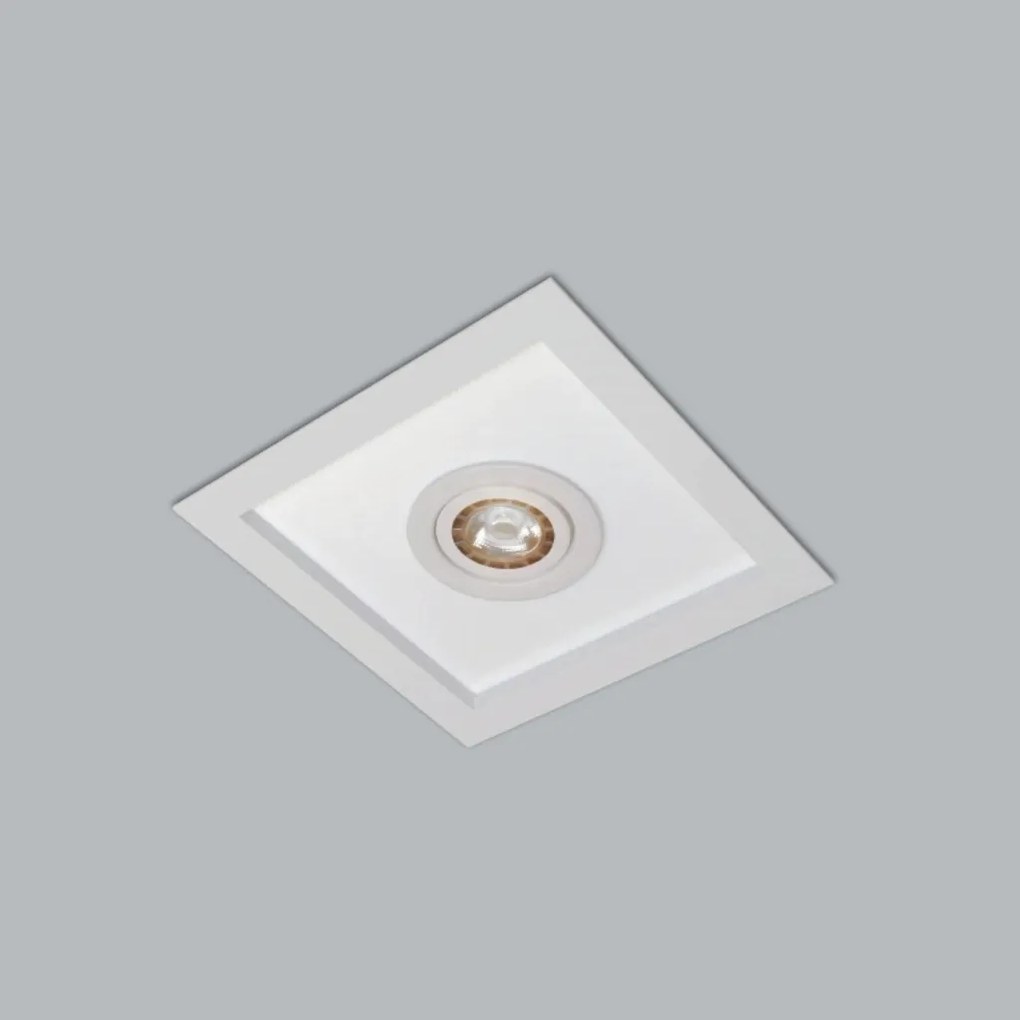 Luminária De Embutir Magnum Quadrado 50X50X10Cm 4L E27 + 01 Par20 | Us... (MR-T - Marrom Texturizado)