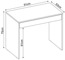 Mesa Para Computador Escrivaninha 1 Gaveta Facility D02 Branco - Mpoze