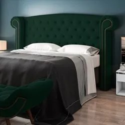 Cabeceira Cama Box Casal 140cm Provença P02 Veludo Verde Musgo - Mpoze