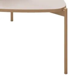 Mesa de Centro Orgânica Para Sala Pé Metal Zira D04 Off White - Mpozen