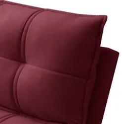 Sofá Retrátil 3 Lugares com Porta Copo 230cm Malta F05 Veludo Bordô -