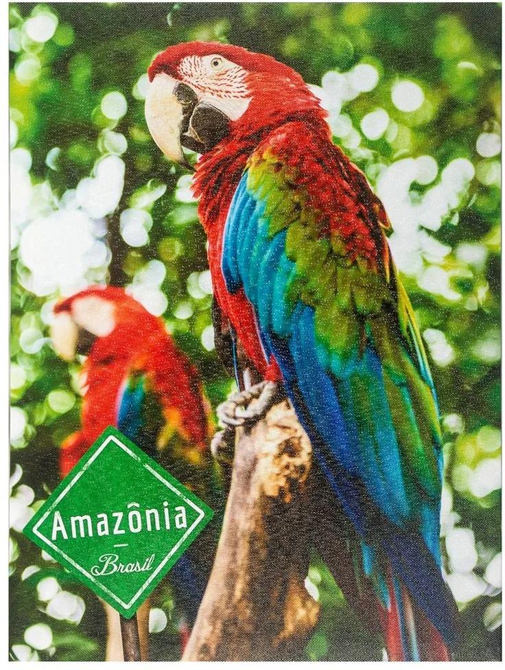 Tela Impressa Arara Vermelha Amazônia Fullway - 40x30 cm