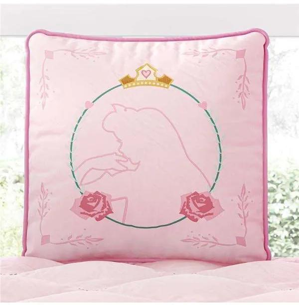 Almofada Rosa Quadrada Princesa Aurora 30cm Grão d