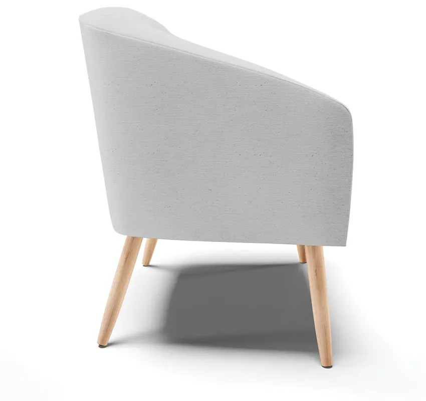 Poltrona Decorativa Pé Palito Natural Stella Linho D03 - D'Rossi - A05 Cinza