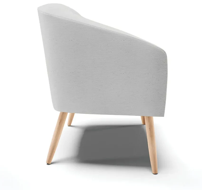 Poltrona Decorativa Pé Palito Natural Stella Linho D03 - D'Rossi - A05 Cinza