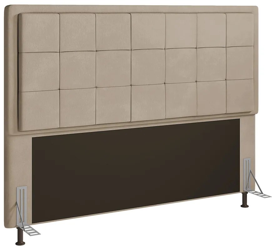 Cabeceira Onix Para Cama Box King 195 cm Suede - D'Rossi - Bege