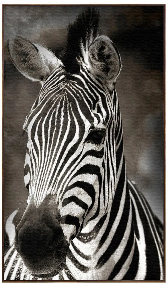Quadro Canvas Com Moldura Tela Imagem De Zebra 120x210cm