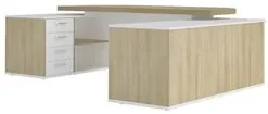 Conjunto Escritório Home Office 3 Peças Mesa em U Corp A06 Carvalho/Br