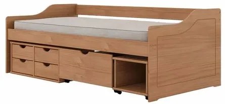 Sofá Cama Floro Solteiro cor Amêndoa com 4 Gavetas e 1 Gavetão 193 cm - 73811 Sun House