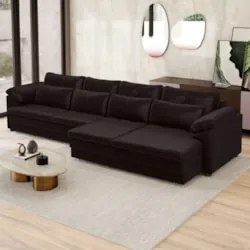 Sofá Retrátil 4 Lugares Para Sala 339cm Dijon Couro Bordô S07 - Mpozen