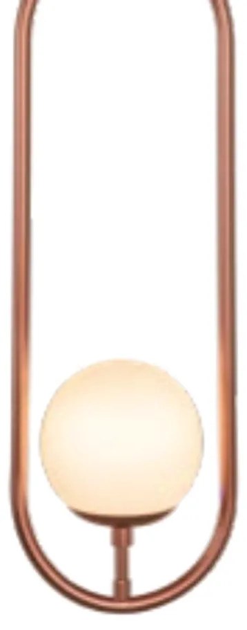 Pendente Elo 16X12X50Cm 01Xg9 Globo Ø12Cm - Usina 50020/1 (CP-M - Champanhe Metálico, Branco (Fosco))