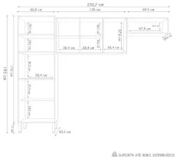 Armário de Cozinha Compacta 251cm Louis Z06 Nogueira/Off - Mpozenato