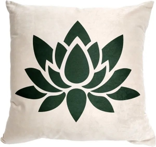 Capa de Almofada de Veludo Lotus Tons Verde 44x44cm - Lotus - Com Enchimento