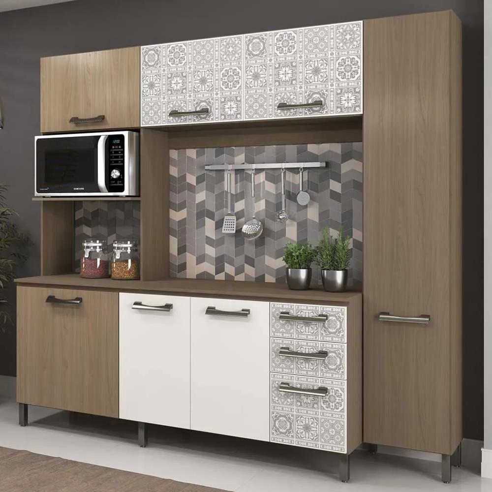 Cozinha Compacta E780 Nature/Branco  - Kappesberg