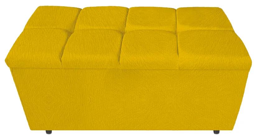Calçadeira Estofada Manchester 100 cm Solteiro Suede Amarelo - ADJ Decor
