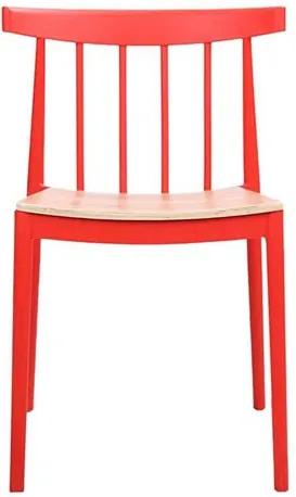 Cadeira Leeds C/Assento em Madeira Laminada Tango - Vermelho