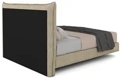 Cama Queen Flutuante Com Cabeceira 160cm Lyra S05 Linho Bege - Mpozena