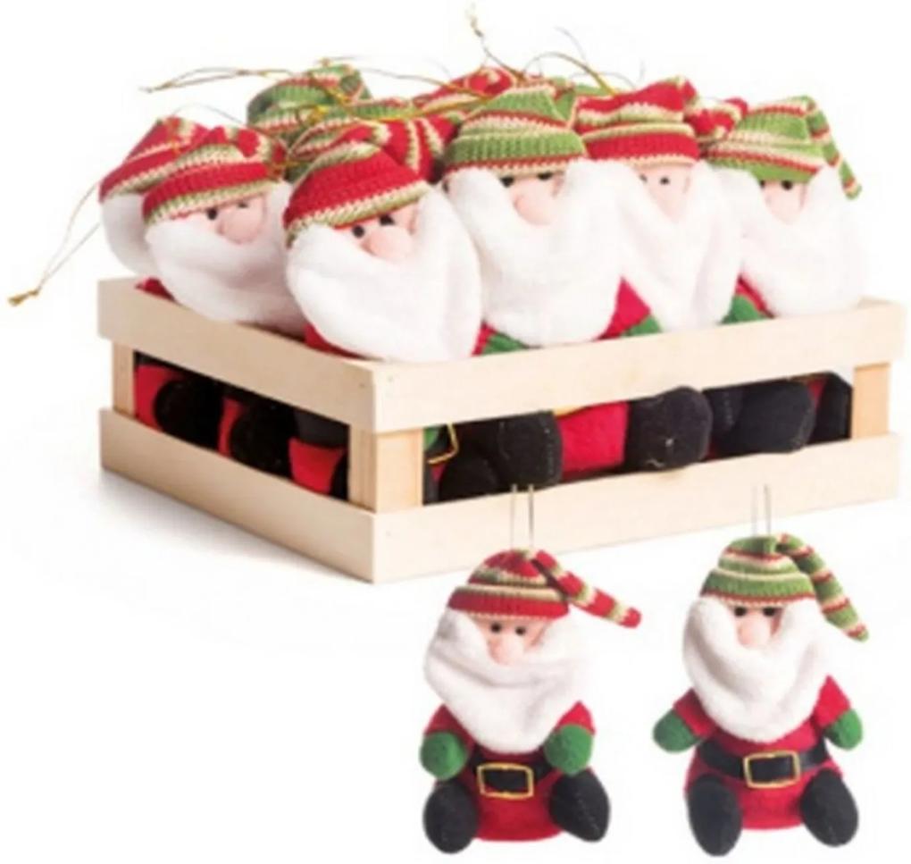 Mini Caixa Com 12 Papai Noel Para Pendurar Árvore De Natal