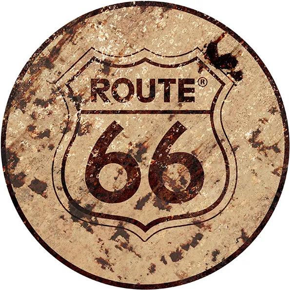 Placa Route 66 Redonda