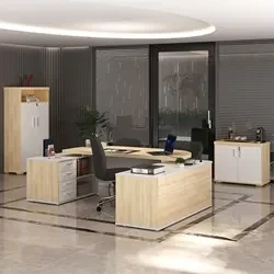 Conjunto Escritório Home Office 3 Peças Mesa em U Corp A06 Carvalho/Br