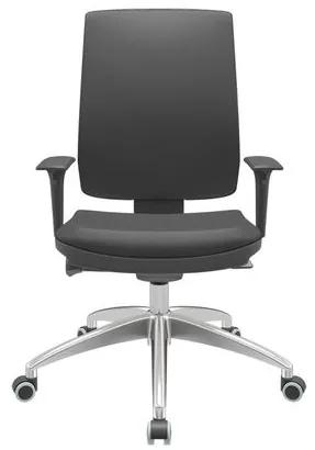 Cadeira Office Brizza Soft Vinil Preto Autocompensador Base Aluminio 120cm - 63902 Sun House