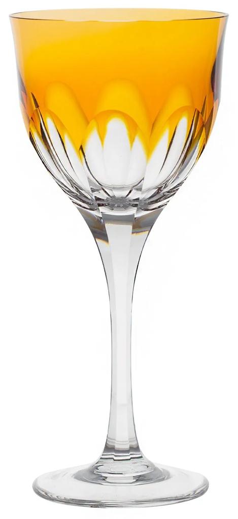 Taça de Cristal Lapidado p/ Vinho Tinto 25 - Amarelo - 45  Amarelo - 45