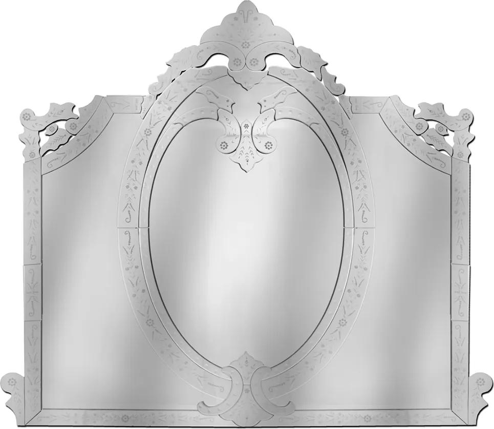 Espelho Veneziano Grande Com Peça Sobrepostas Bisotadas - 5x195cm