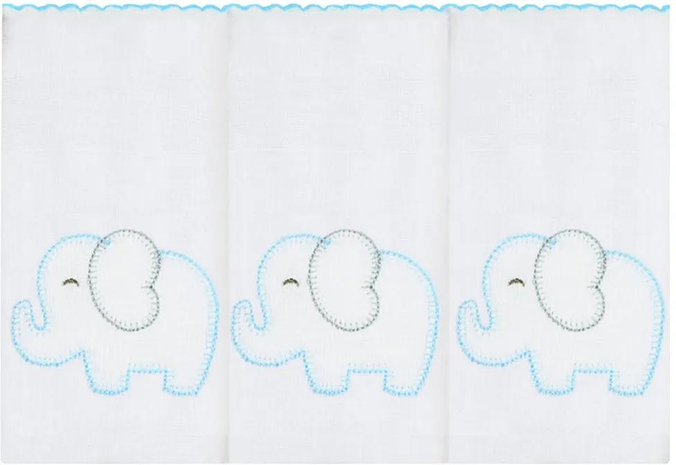 Fralda de Ombro Elefante Azul Tiffany 3 Peças