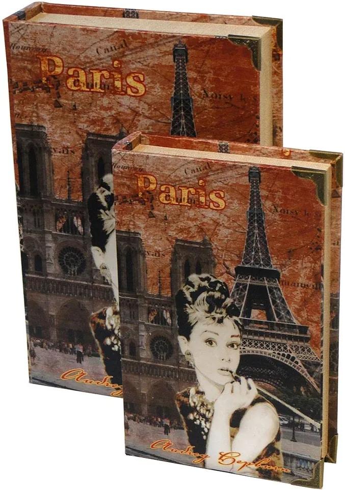 Conjunto Book Box 2 Peças Paris Audrey Oldway - 33x22 cm