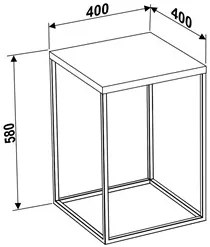 Mesa Lateral Alta Cube 24804 Preto - Artesano