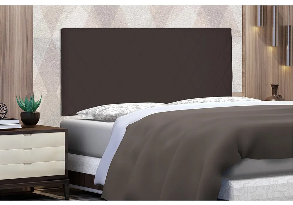 Cabeceira Painel Dubai Para Cama Box King 195 cm Suede - D'Rossi - Café