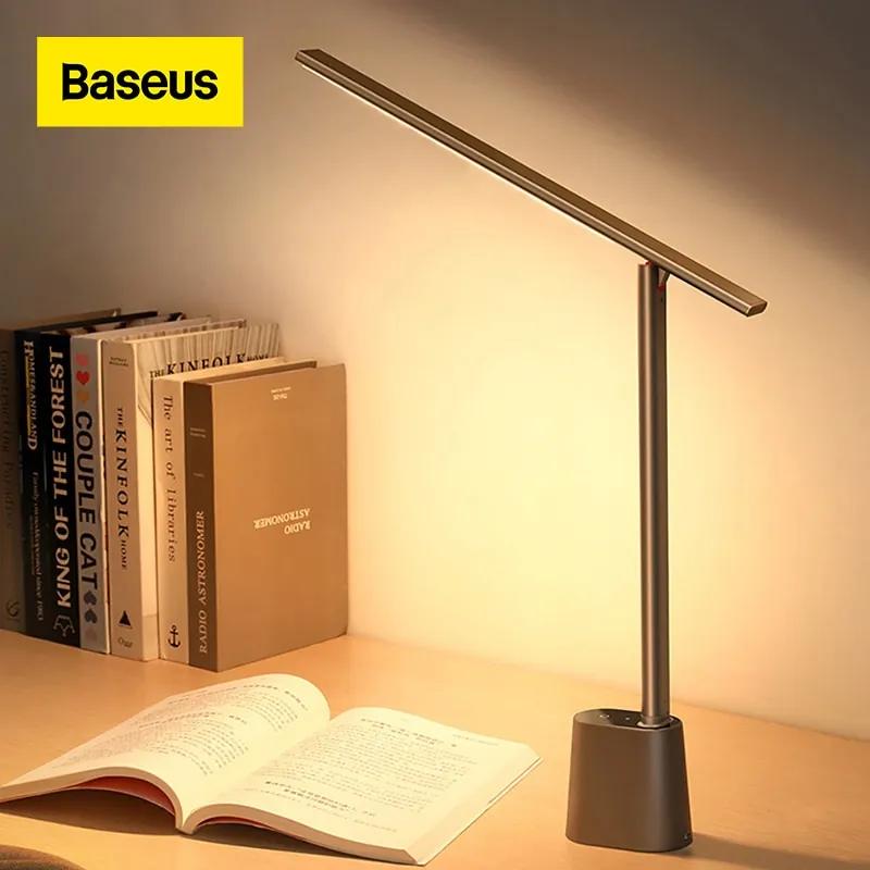 Luminária de Mesa Baseus led lâmpada de mesa inteligente brilho adaptativo olho proteger estudo escritório lâmpada mesa dobrável regulável cabeceira l