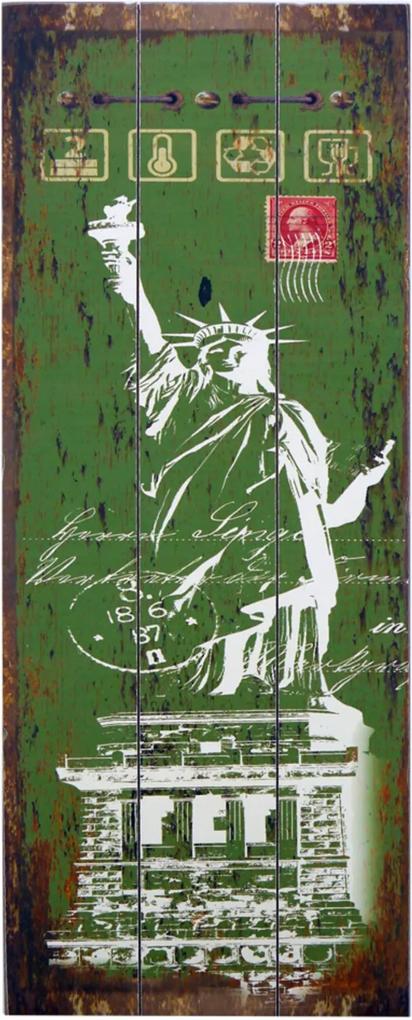 Quadro Kasa Ideia de Madeira Estatua da Liberdade 80x30cm