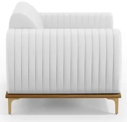 Poltrona Decorativa Base Gold Molino D06 PU C-12 Branco - Mpozenato