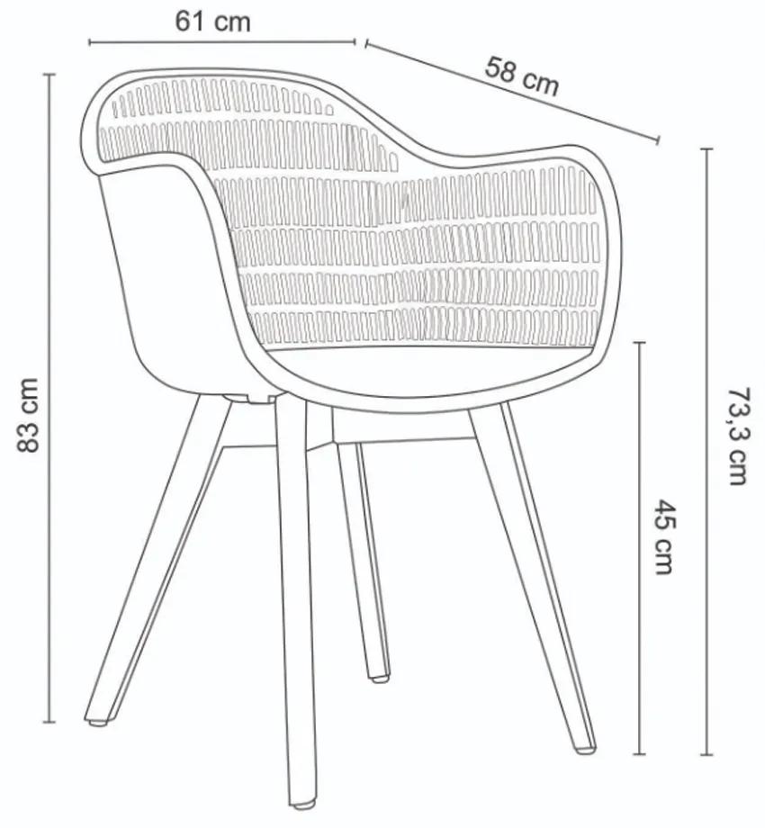 Cadeira Decorativa Sala e Cozinha Aquilae com Braço (PP) Preto G56 - Gran Belo