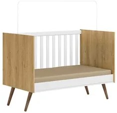 Berço Americano Mini Cama Retrô Q Encanto Freijó/Branco - Qmovi