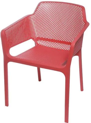 Cadeira Net Nard Empilhavel Polipropileno com Braco cor Vermelho - 53570 Sun House
