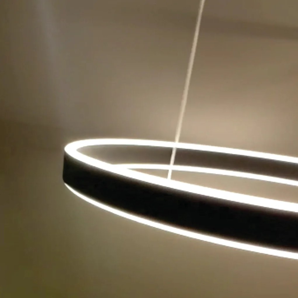 Pendente Halo 64W Led 3000K Ip20 Preto Bivolt Ø60Cm | Opus Dn 34355 (Preto)