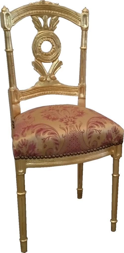 Cadeira Folheado a Ouro Imperial Pequeno Bege Estampado