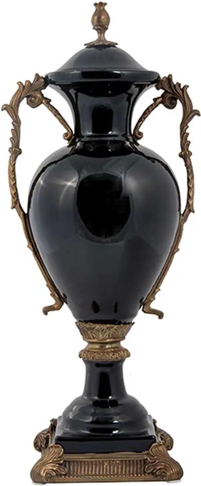 Vaso de Porcelana e Bronze - Linha Black