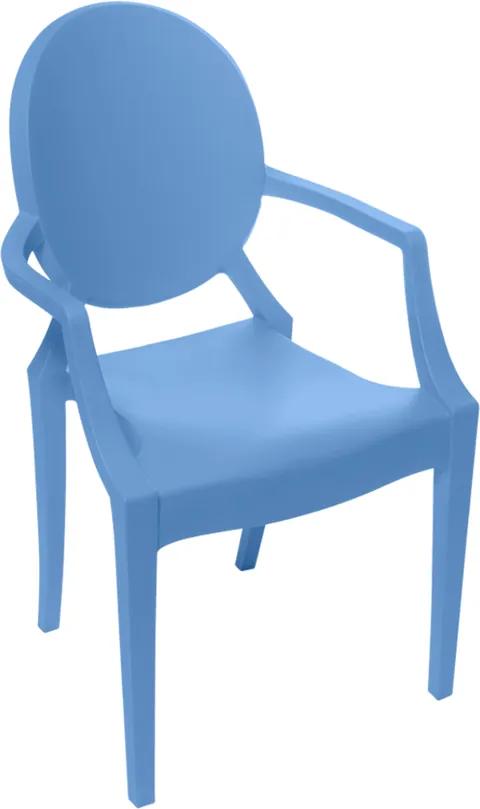 Cadeira Louis Ghost Kids Beta Com Braço Azul