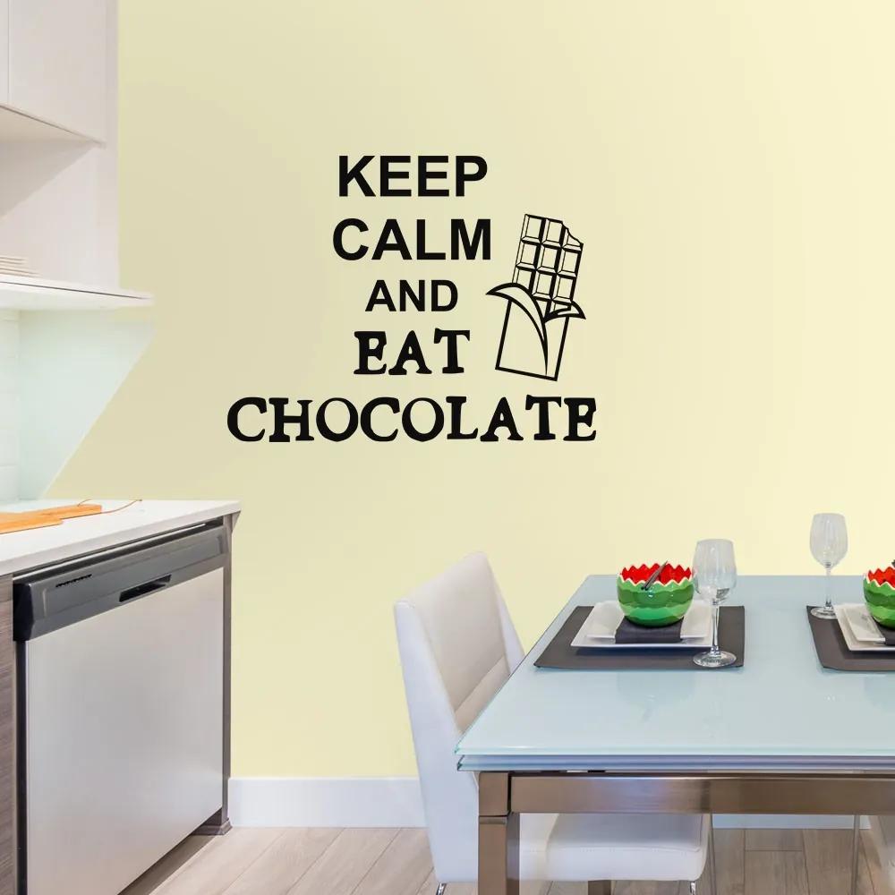 Adesivo de Parede Keep Calm and Eat Chocolate