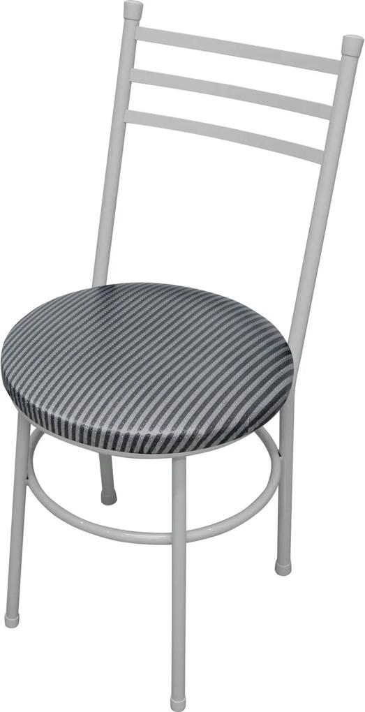 Cadeira Vittoria Branco/Tick listras AçoMix